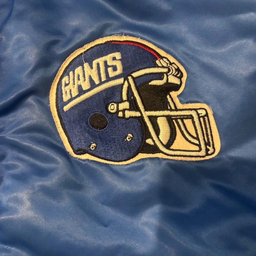 Chalk Line Satin Jacket Men XL Blue Good NY Giants NFL Vintage Varsity USA Made - Picture 9 of 9